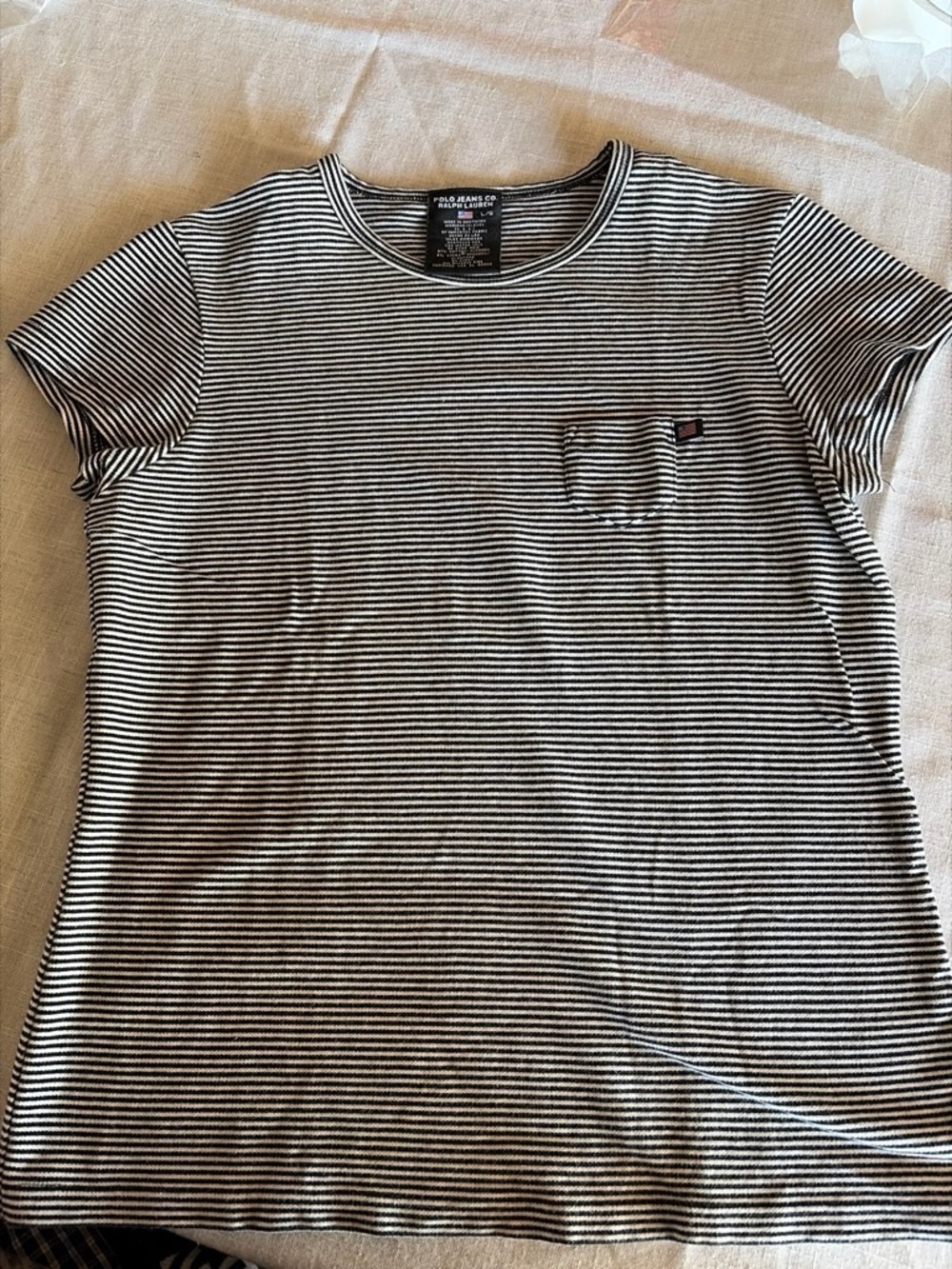 0026-Polo by Ralph Lauren Black & White Striped Short Sleeve Tee